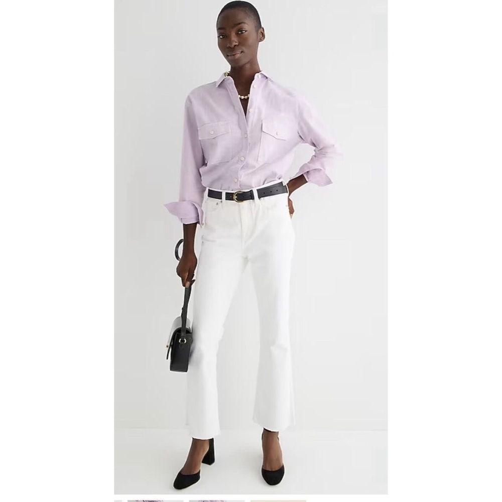 NWT J. Crew 10" Demi-boot Crop Jean White Wash